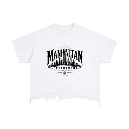 Light Distressed Hem T-Shirt