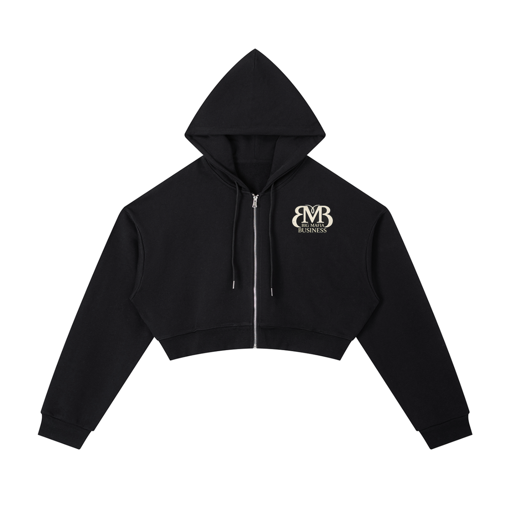 Essential Cropped Zip-Up Hoodie