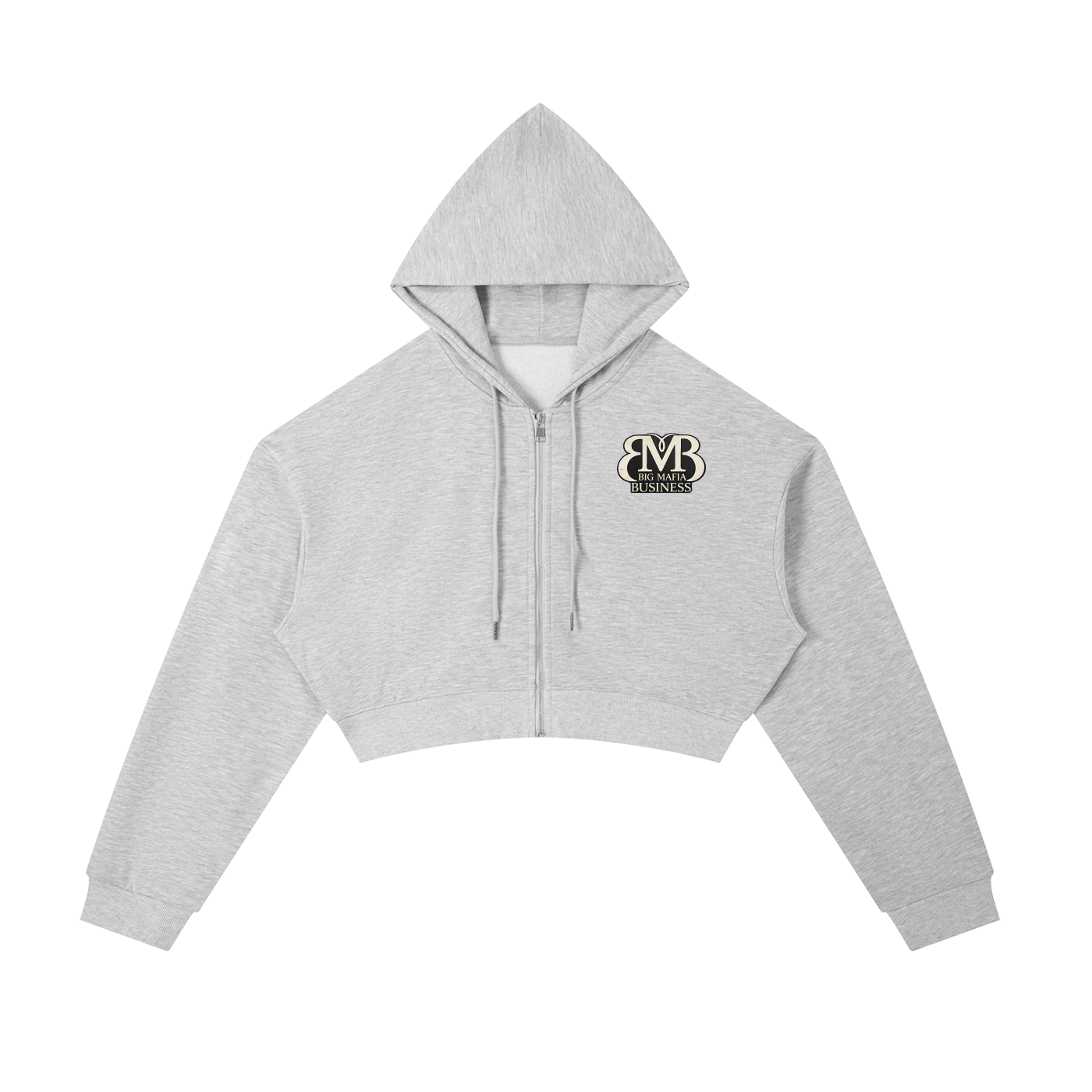 Essential Cropped Zip-Up Hoodie