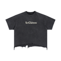 Vintage Wash Boxy Distressed Hem T-Shirt