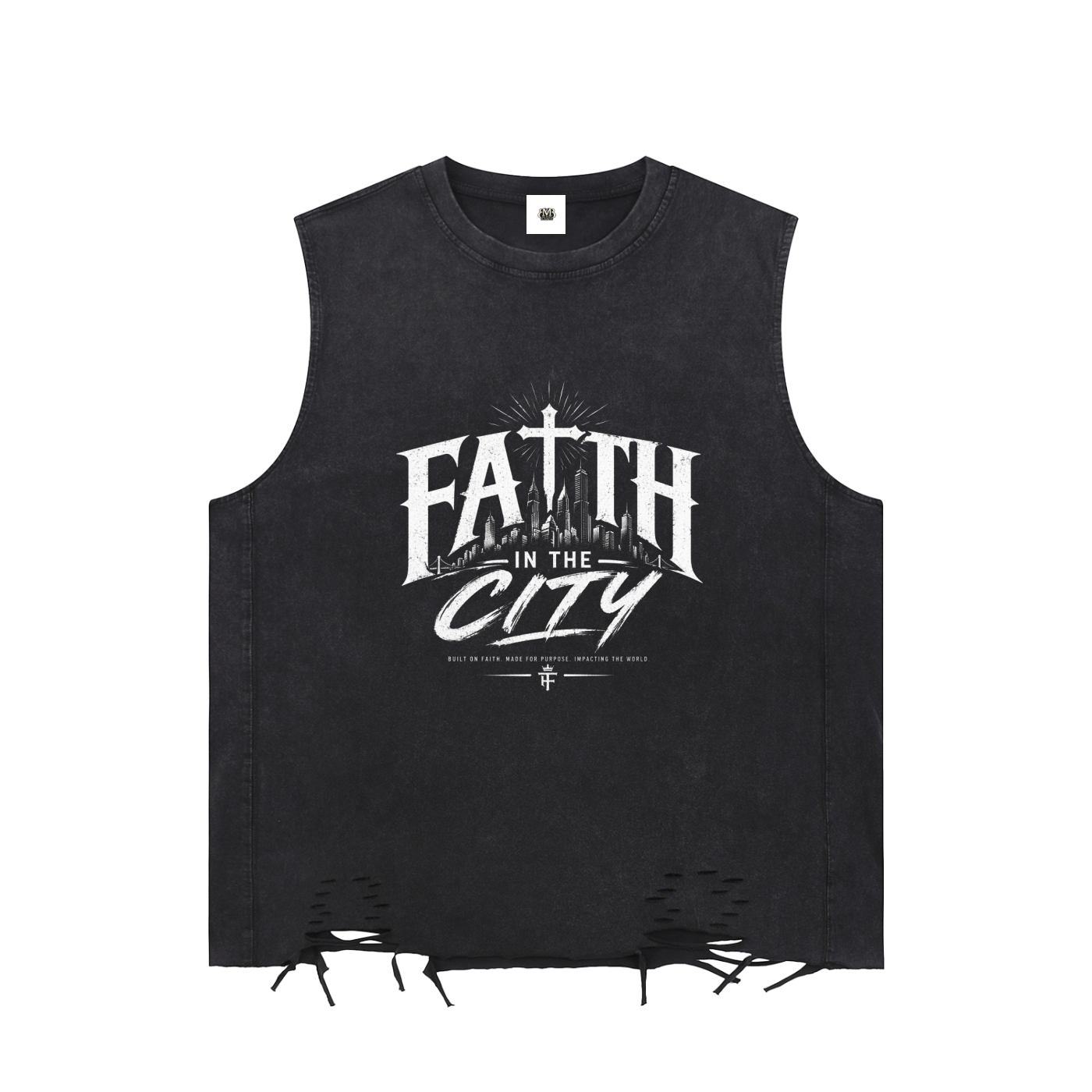 Snow Washed Raw-Hem Tank Top