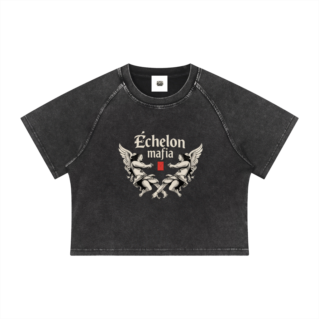 Women's Mineral Wash Raglan Crop T-Shirt