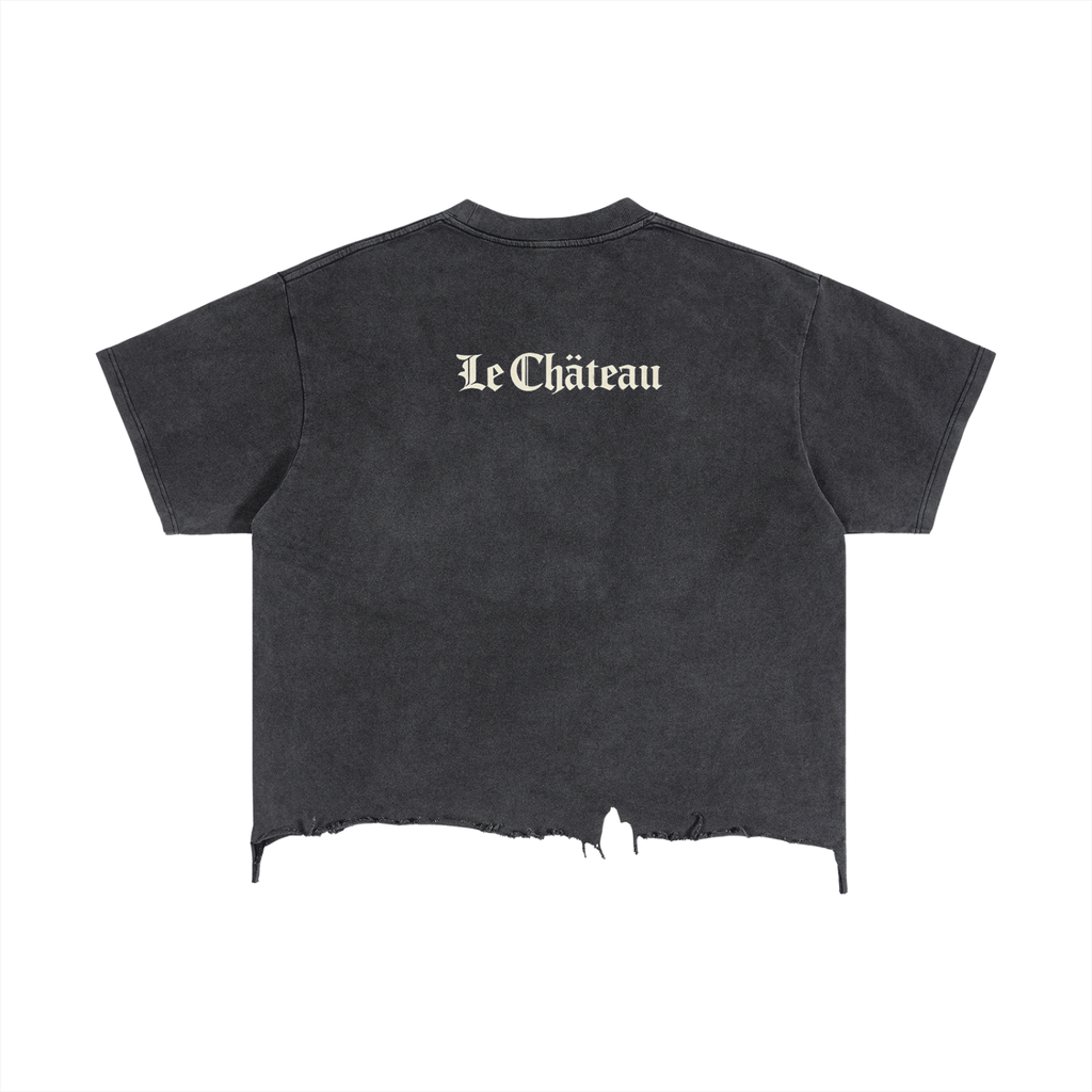 Vintage Wash Boxy Distressed Hem T-Shirt